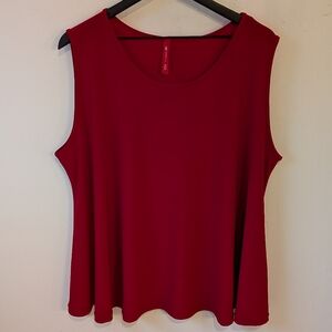 IC by Connie K Women's Red Sleeveless Tank Top 2X